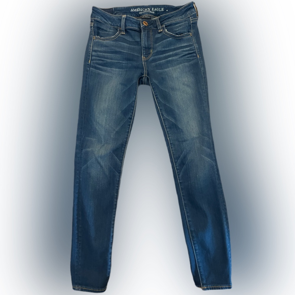AMERICAN EAGLE SUPER STRETCH JEGGINGS MEDIUM WASH SIZE 4